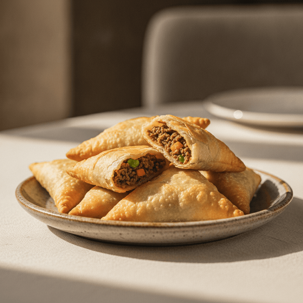 Freshly fried Somali sambusas